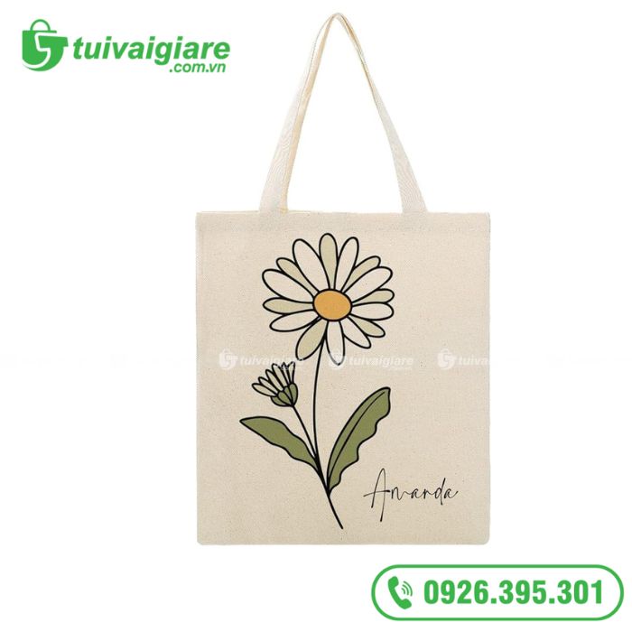 túi vải hoa in tên theo yêu cầu