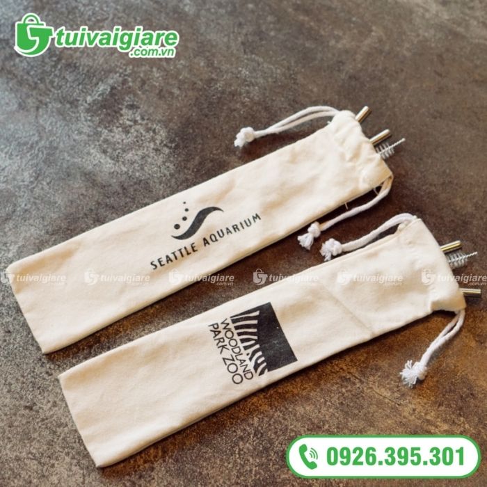 túi vải đựng ống hút inox