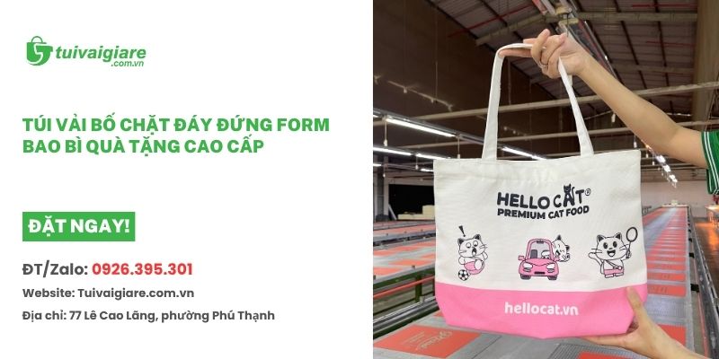 đỉ chỉ mua túi vải bố chặt đáy