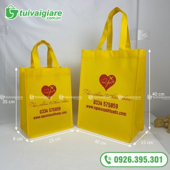 kích thước may túi vải không dệt phổ biến
