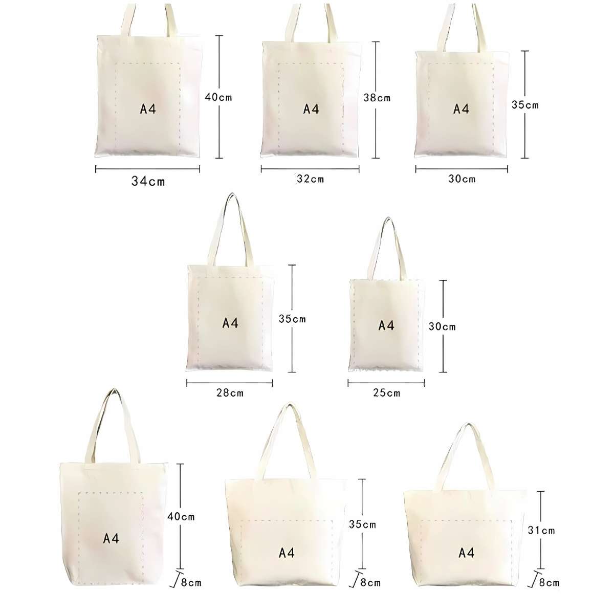 kích thước may túi vải bố