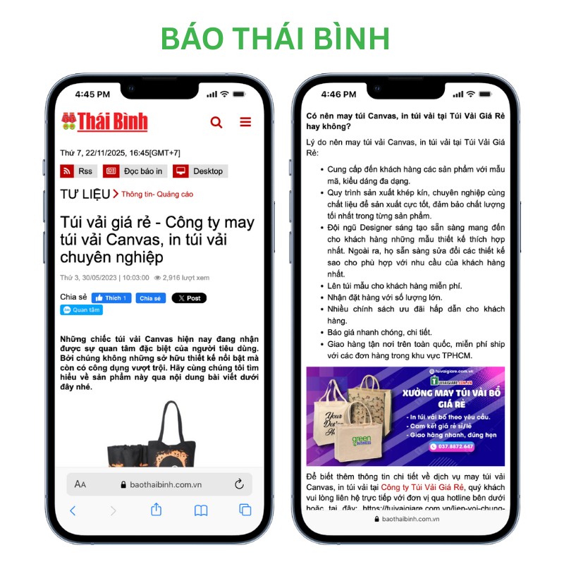 Báo Thái Bình viết về xưởng may túi vải bố