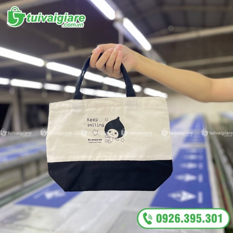 túi vải canvas cầm tay Pichokun