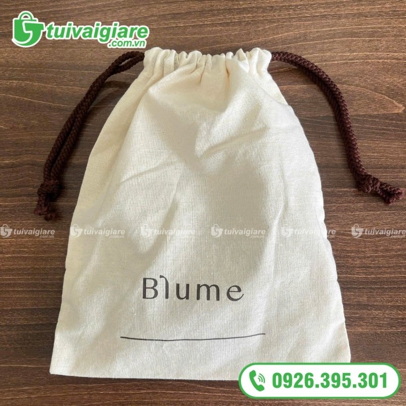 mẫu may túi vải bố dây rút mini