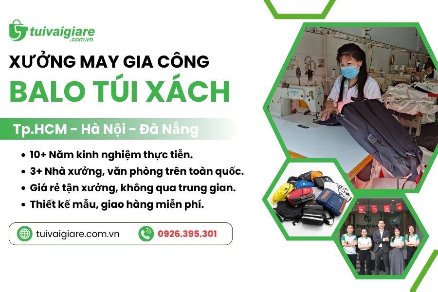 Xưởng may balo túi xách theo yêu cầu