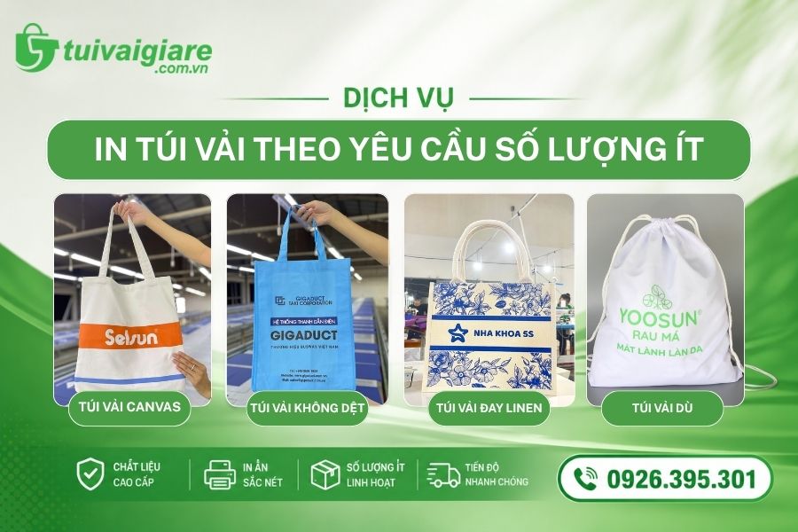 Xưởng May In Túi Vải Theo Yêu Cầu Số Lượng Ít Giá Rẻ Tại TP.HCM & Hà Nội