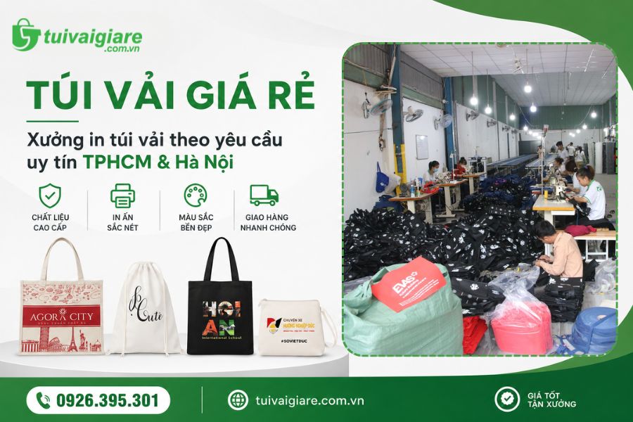 xưởng in túi vải Túi Vải Giá Rẻ