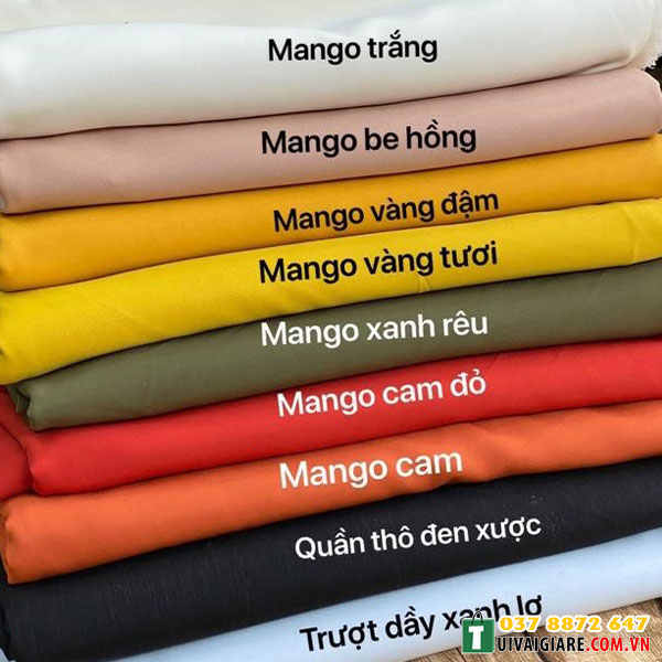 bảng màu vải mango