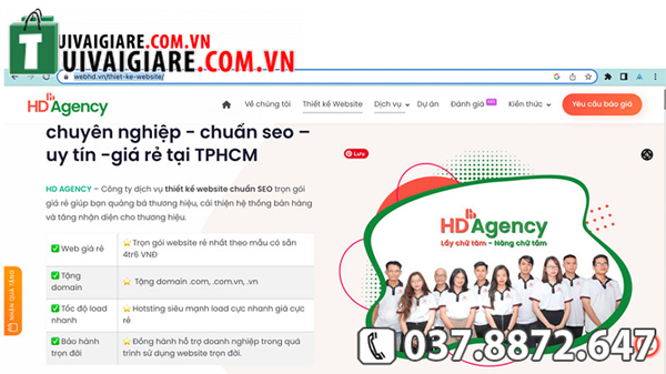 Website của công ty HD Agency 