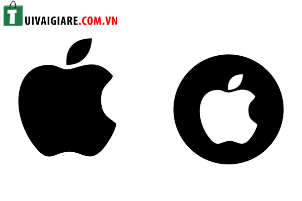 Mẫu Apple logo đen trắng vector
