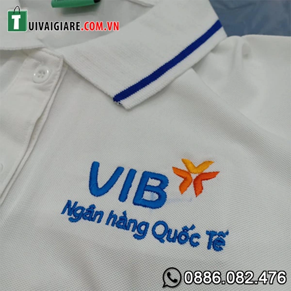 Mẫu áo đồng phục VIB màu trắng 