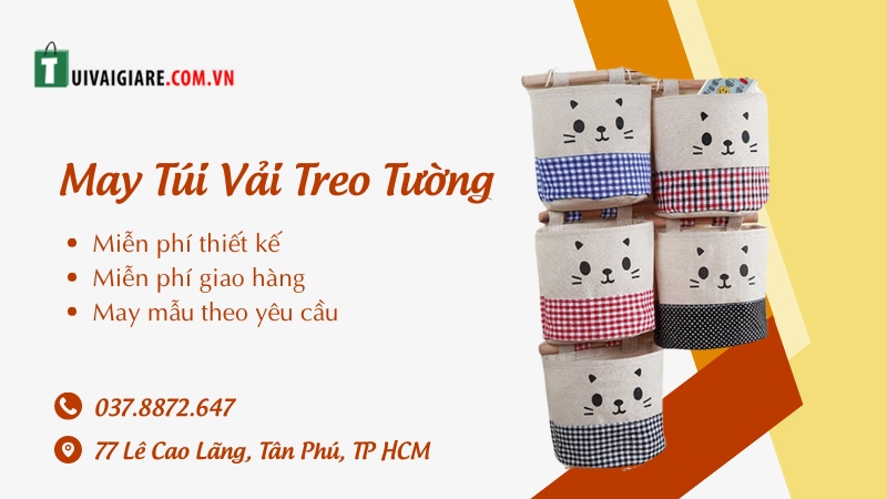 may túi vải treo tường