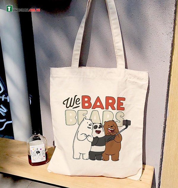 Mẫu túi canvas We Bare Bears