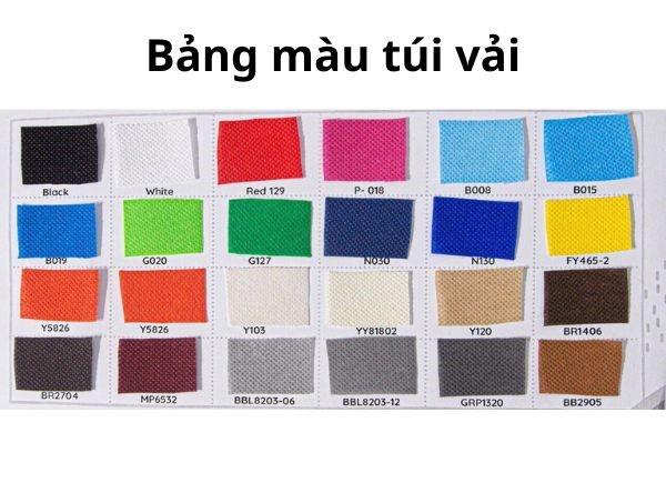 Bảng màu túi vải