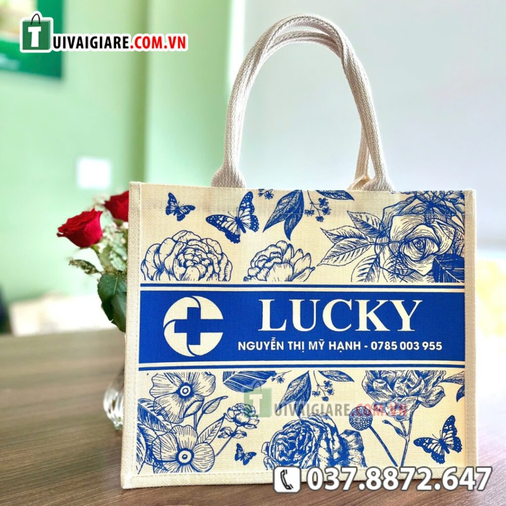 Túi in logo vải đay Lucky