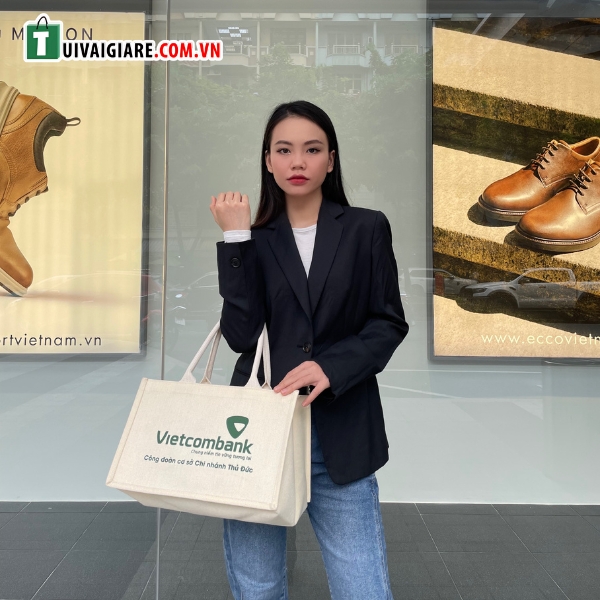 Túi vải đay linen ngân hàng Vietcombank